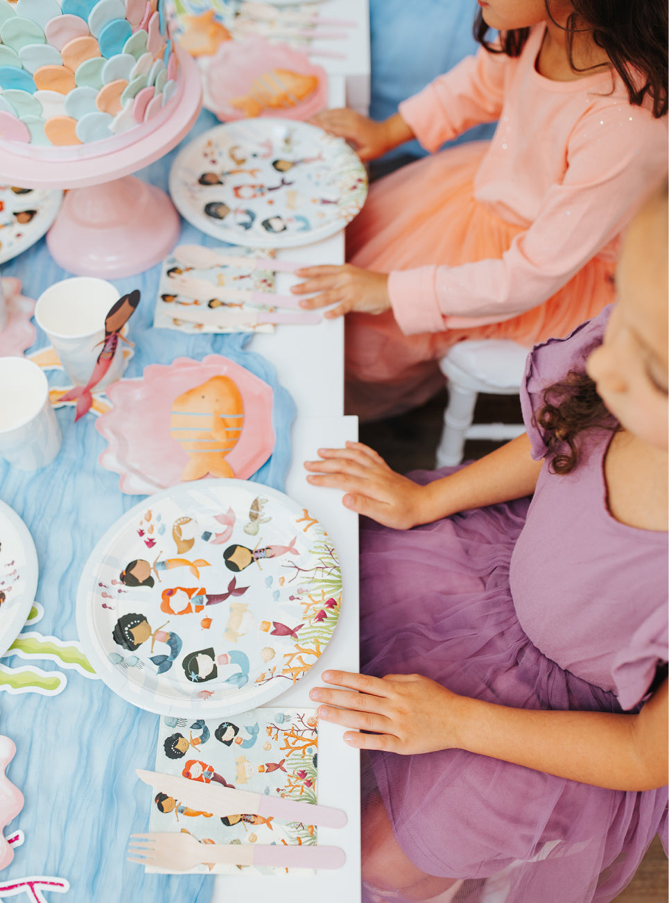 little mermaid birthday party plates and napkins for girls