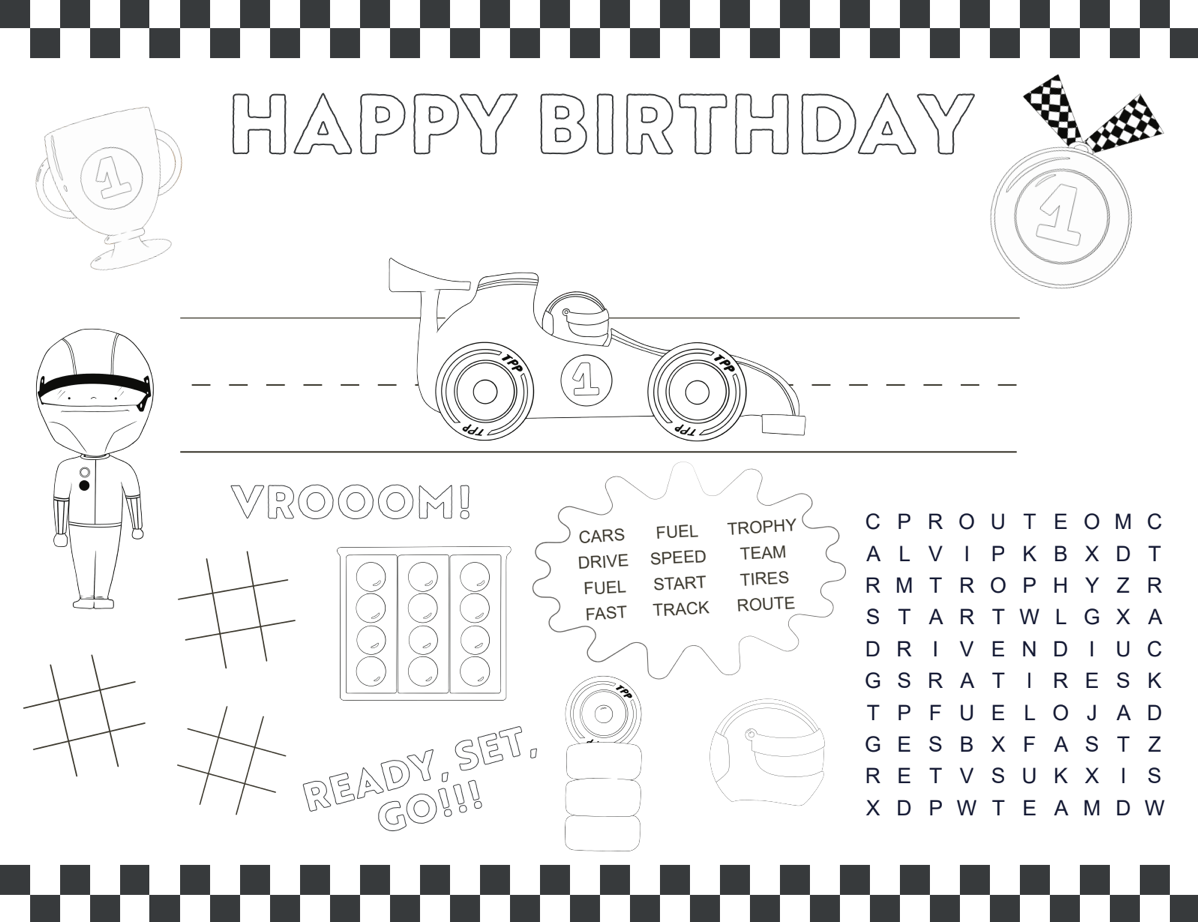 All Blue Race Cars Digital Party Bundle