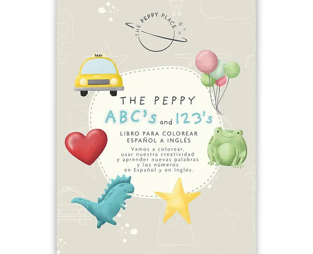 The Peppy ABC’s and 123’s Libro para colorear Español a Inglés