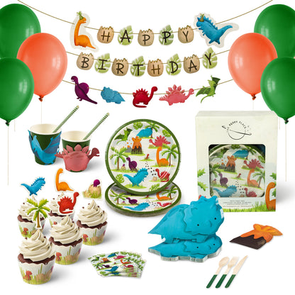 Peppy Party Box Dinosaur Birthday Party Decorations Set: Digital Bundle - Serves 12