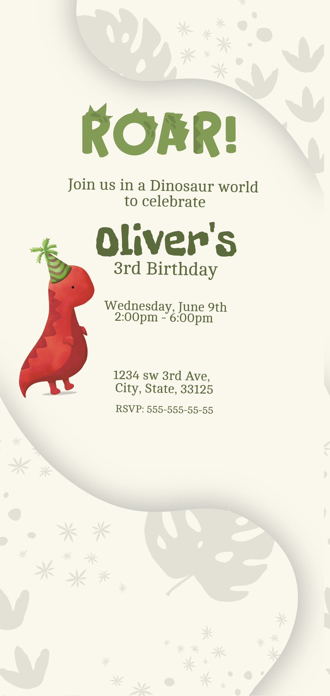 Dino World Editable Invitation