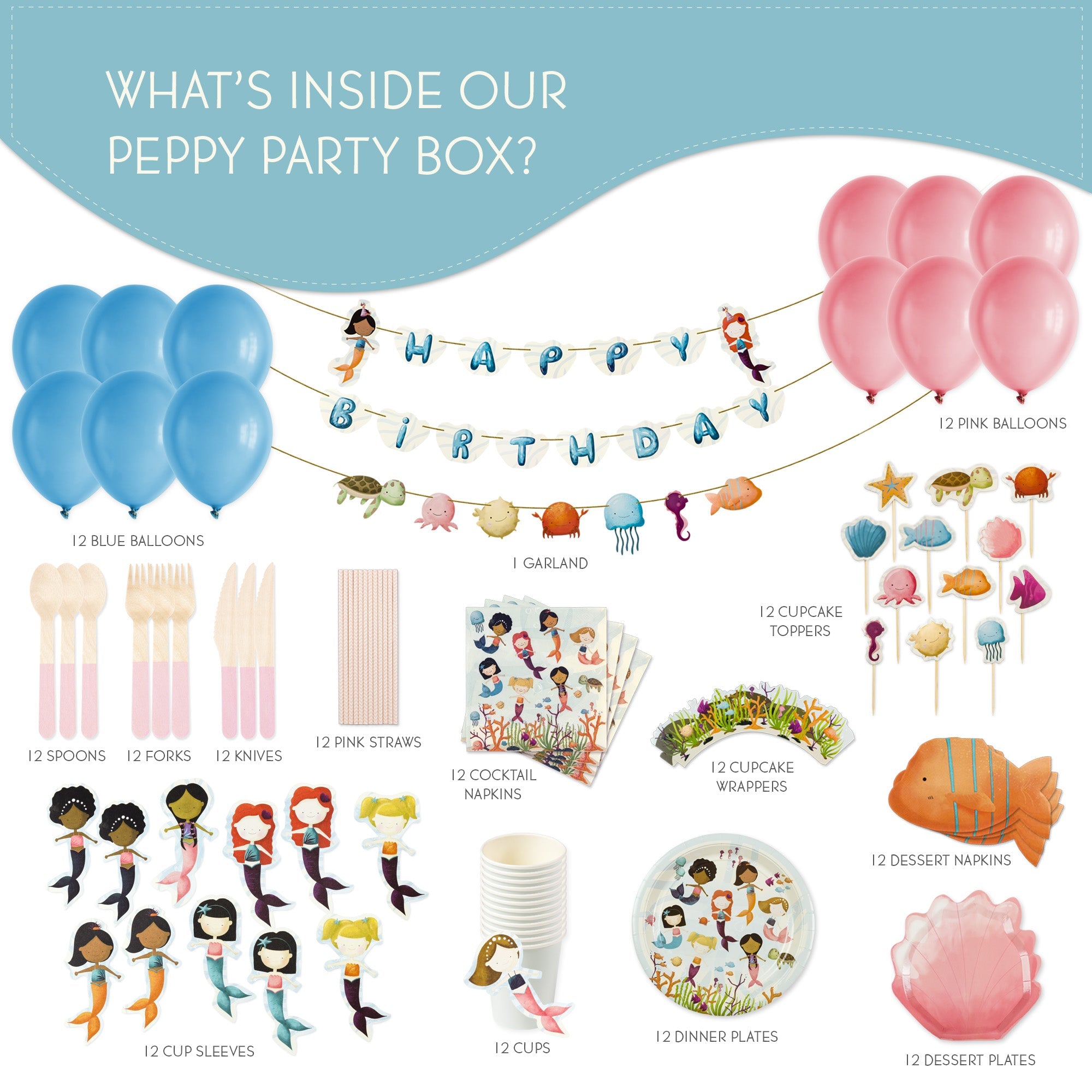 Mermaid birthday party supplies for girls