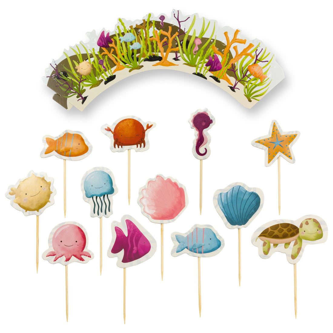 Mermaid cupcake decoration set - Serves 12