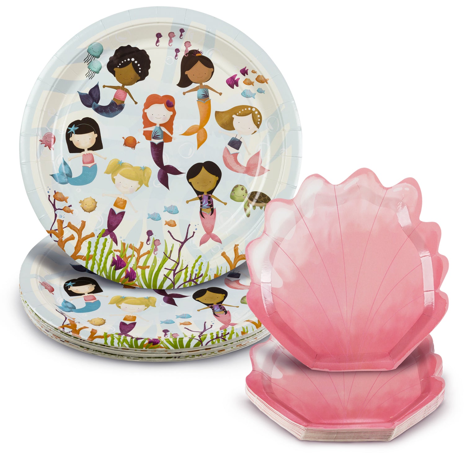 Mermaid Plates Set - Serves 12